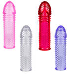 Capa Peniana Extensora Ajustável Pau Brasil nas cores rosa, transparente, vermelho e lilás