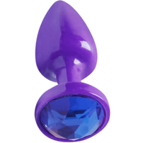 Plug Anal Roxo Com Pedra Diversão Ao Cubo