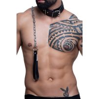 Coleira Com Guia E Detalhe Em Metal Sd Clothing