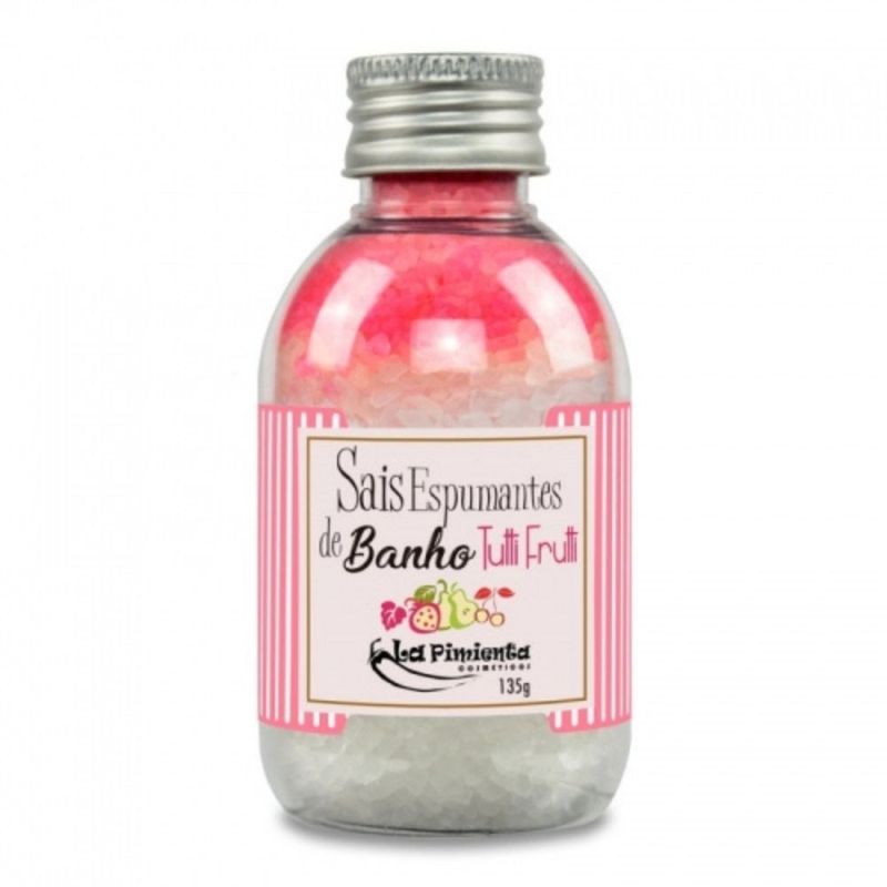 Frasco de Sal de Banho com cheiro de Tutti-Frutti