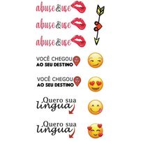 Cartela de Tatuagem Adesiva Quero Sua Língua Luvi