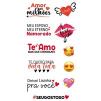 Cartela de Tatuagem Adesiva Amor De Milhões Luvi