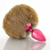 Plug Anal Vermelho Com Rabo Pompom Hard