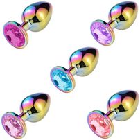 Plug Anal De Aço Com Pedra De Cristal Tamanho G Mega Import