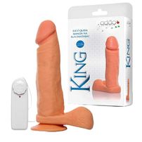 Prótese King 8 Com Escroto E Vibrador 20x4,5 cm Adão E Eva