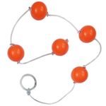 Cordão de Bolinha Tailandesa com 5 esferas na cor laranja