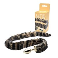 Plug Anal Dourado Tamanho P Com Rabo Longo Sexy Fantasy