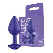 Plug Roxo Com Glitter E Pedra Tamanho M Sexy Fantasy