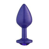 Plug Roxo Com Glitter E Pedra Tamanho M Sexy Fantasy