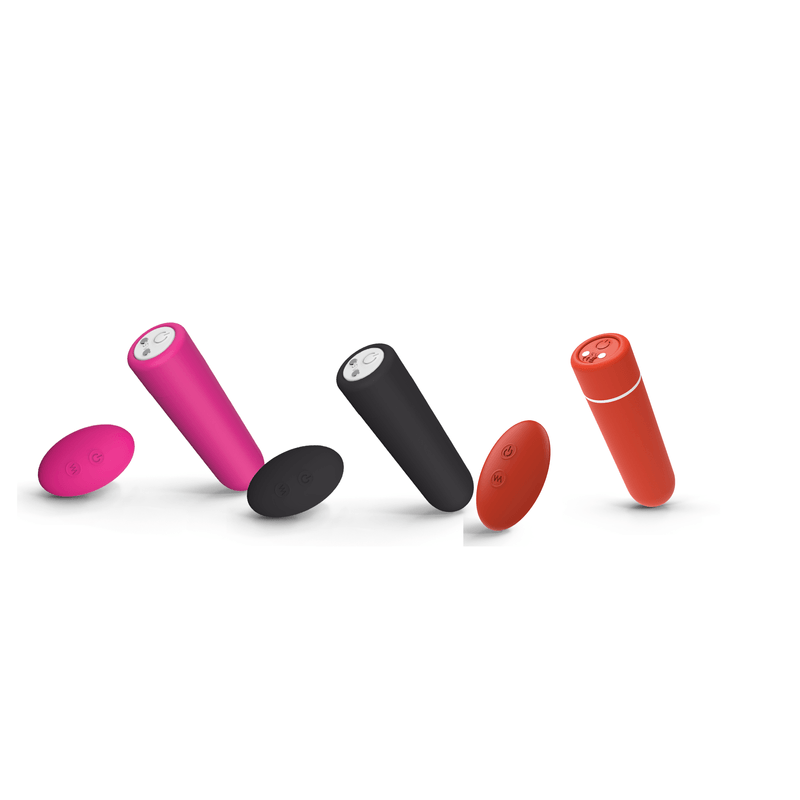Vibrador Control Me com Controle Intt nas cores rosa, preto e vermelho