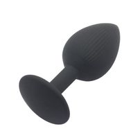 Plug Anal Em Silicone Com Listras Tamanho P Importação