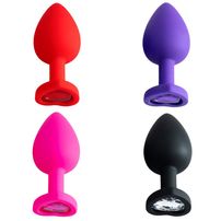 Plug Anal Em Formato De Coração Em Silicone Com Pedra Tamanho G Importação
