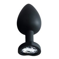 Plug Anal Em Formato De Coração Em Silicone Com Pedra Tamanho G Importação