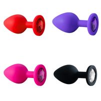 Plug Anal Em Silicone Com Pedra Tamanho M Importação