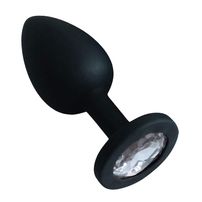Plug Anal Em Silicone Com Pedra Tamanho P Importação