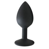 Plug Anal Em Silicone Com Listras E Ventosa Tamanho P Importação